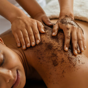 Masaje exfoliante - renovador con cafeína
