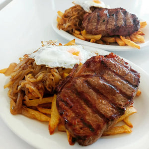 Bife chorizo a lo pobre